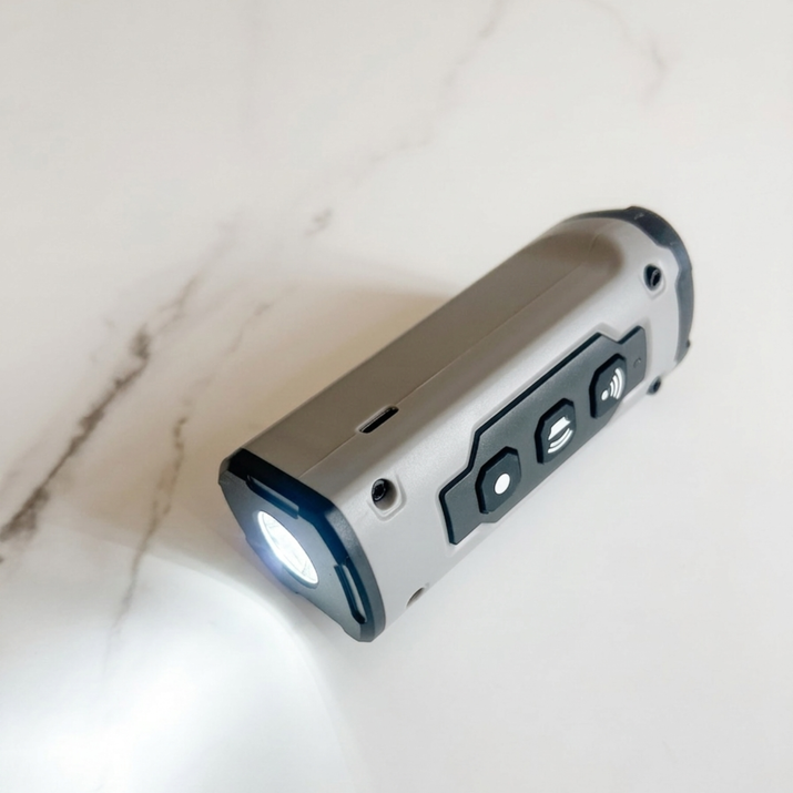 Portable barking device on a marble surface
