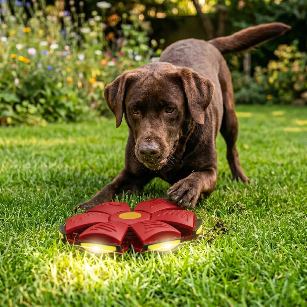 Pop Up Ball with Lights Red